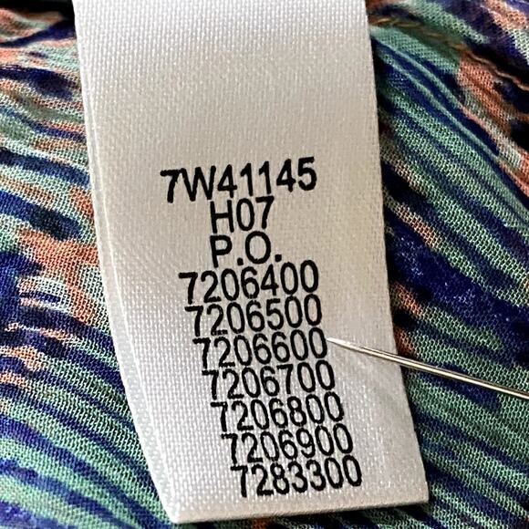 Lucky Brand Sz XL Sheer Long Sleeve V-Neck Tunic Ombre Pink to Blue Coverup Boho - Picture 6 of 10